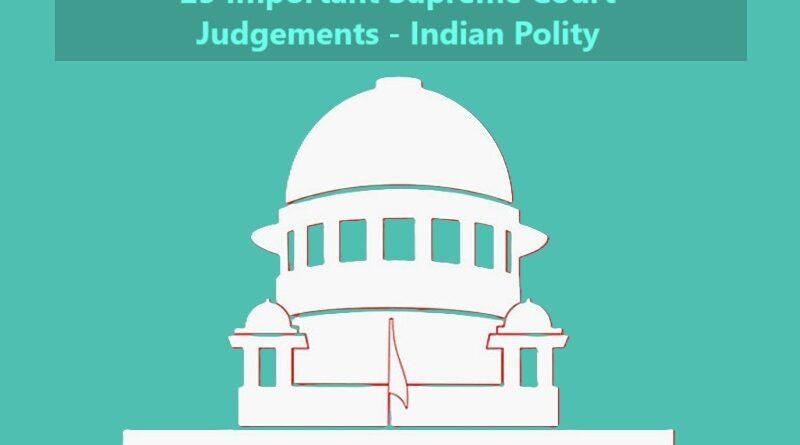 25 Important Supreme Court Judgements - Indian Polity