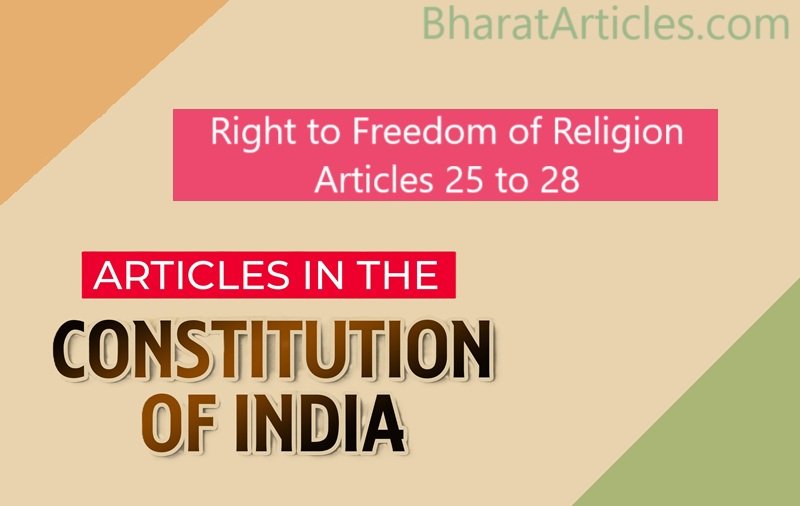 Right to Freedom of Religion: Articles 25 to 28