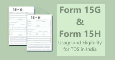 Form 15G & Form 15H: Usage and Eligibility for TDS in India