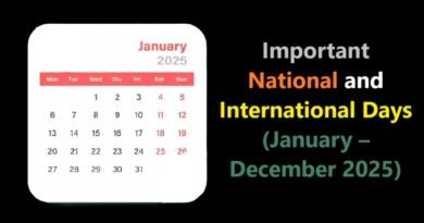 Important National and International Days (January – December 2025)