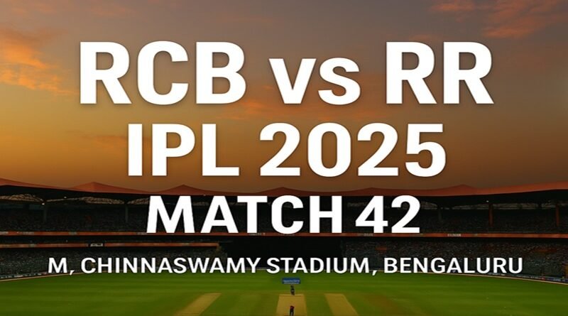 RCB vs RR 2025 Match 42 – Tickets & Pricing Info (April 24)