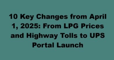 10 Key Changes from April 1, 2025: From LPG Prices and Highway Tolls to UPS Portal Launch