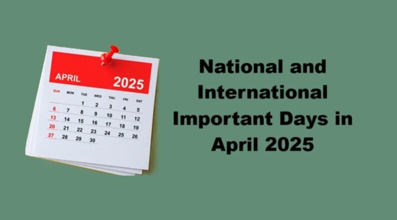 National and International Important Days in April 2025