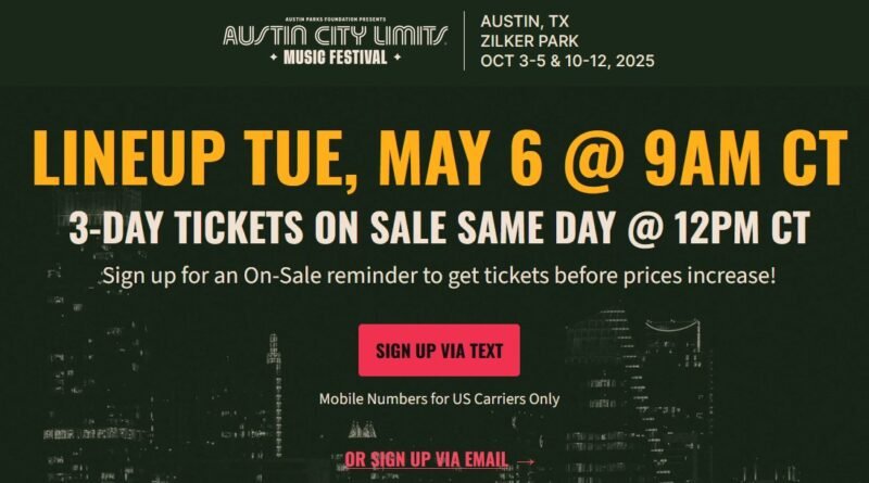 Austin City Limits Music Festival (ACL) 2025: Lineup, Tickets, Dates, and All You Need to Know