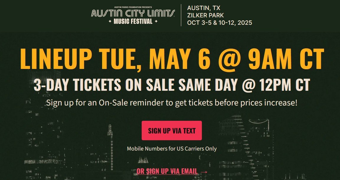Austin City Limits Music Festival (ACL) 2025: Lineup, Tickets, Dates, and All You Need to Know