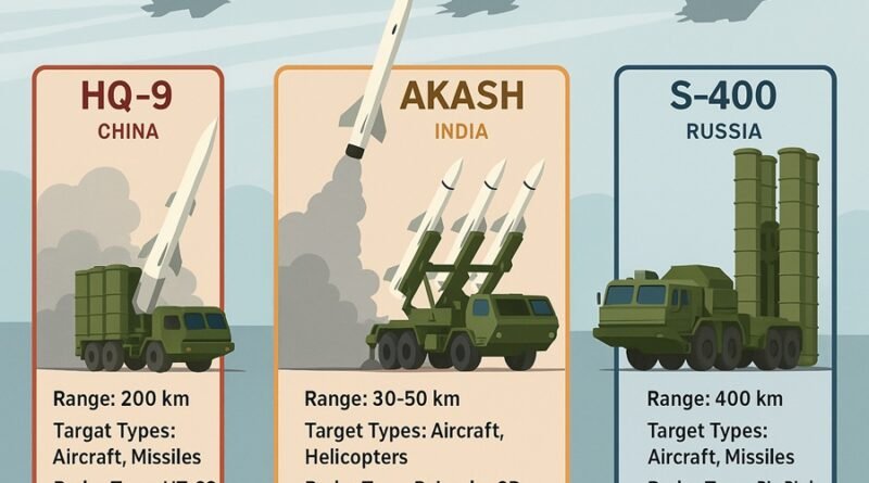 HQ-9 vs Akash vs S-400: Air Defense Systems
