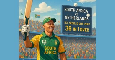 Who was the first player to hit six sixes in the 2007 World Cup?