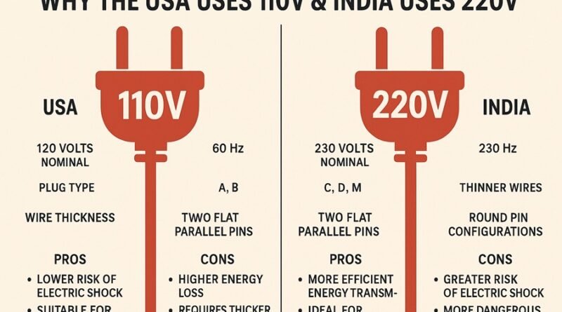 Why the USA Uses 110V & India Uses 220V