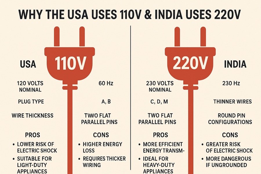 Why the USA Uses 110V & India Uses 220V: Key Differences Explained