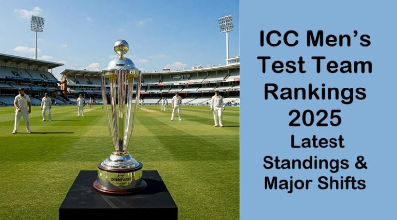 ICC Men’s Test Team Rankings 2025 – Latest Standings & Major Shifts