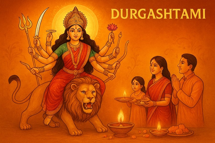 Durgashtami 2025: Date, Puja Timings, Rituals, Significance, Wishes, and Captions