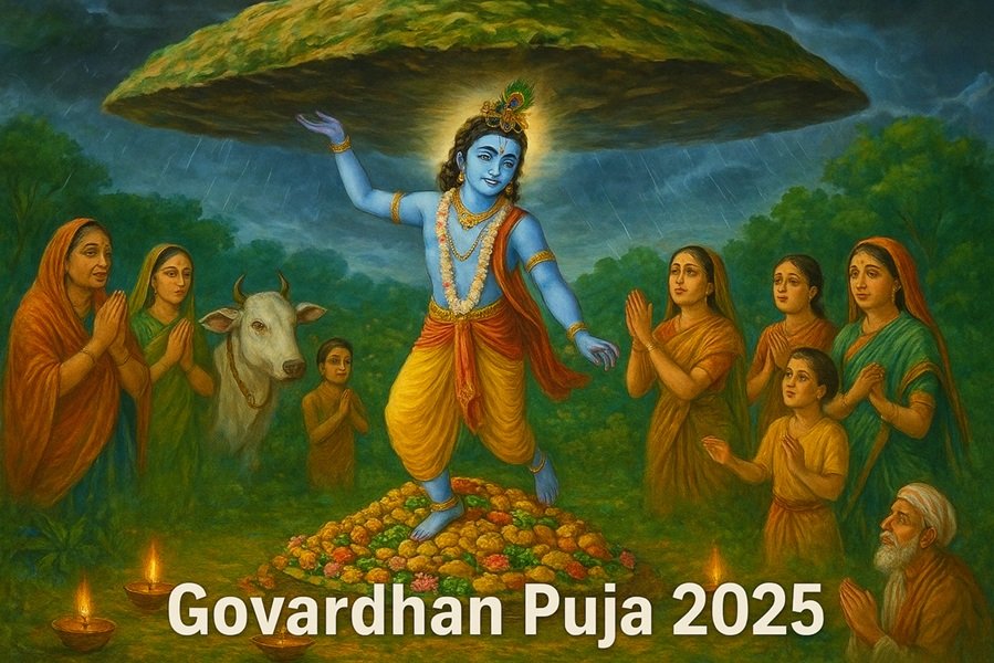 गोवर्धन पूजा 2025 शुभकामनाएं, कैप्शन, संदेश और संस्कृत श्लोक