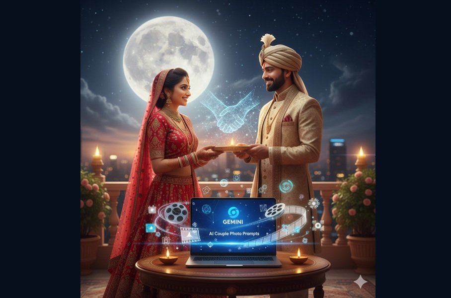 10+ Google Gemini AI Couple Photo Prompts For Stunning Karwa Chauth Portraits