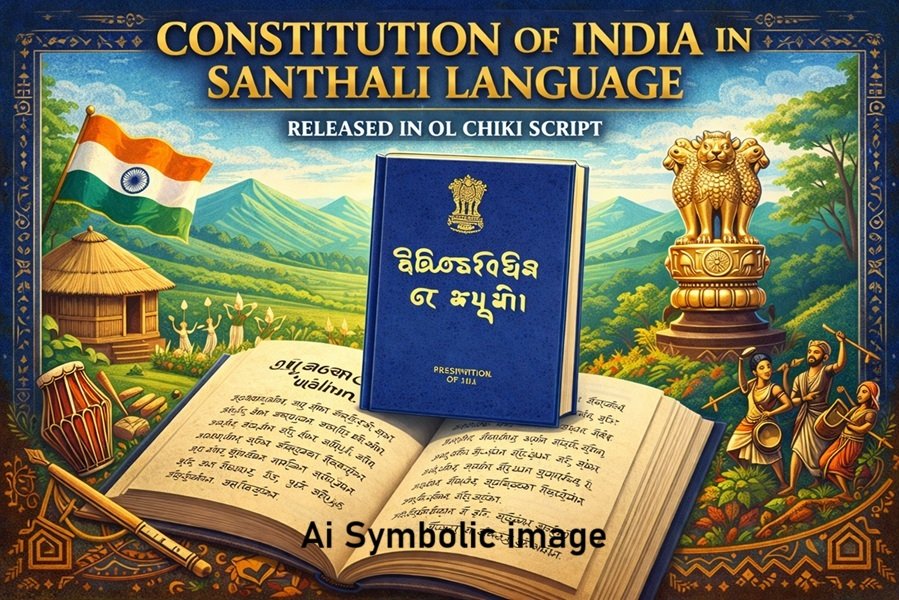 President of India Releases the Constitution of India in the Santhali Language