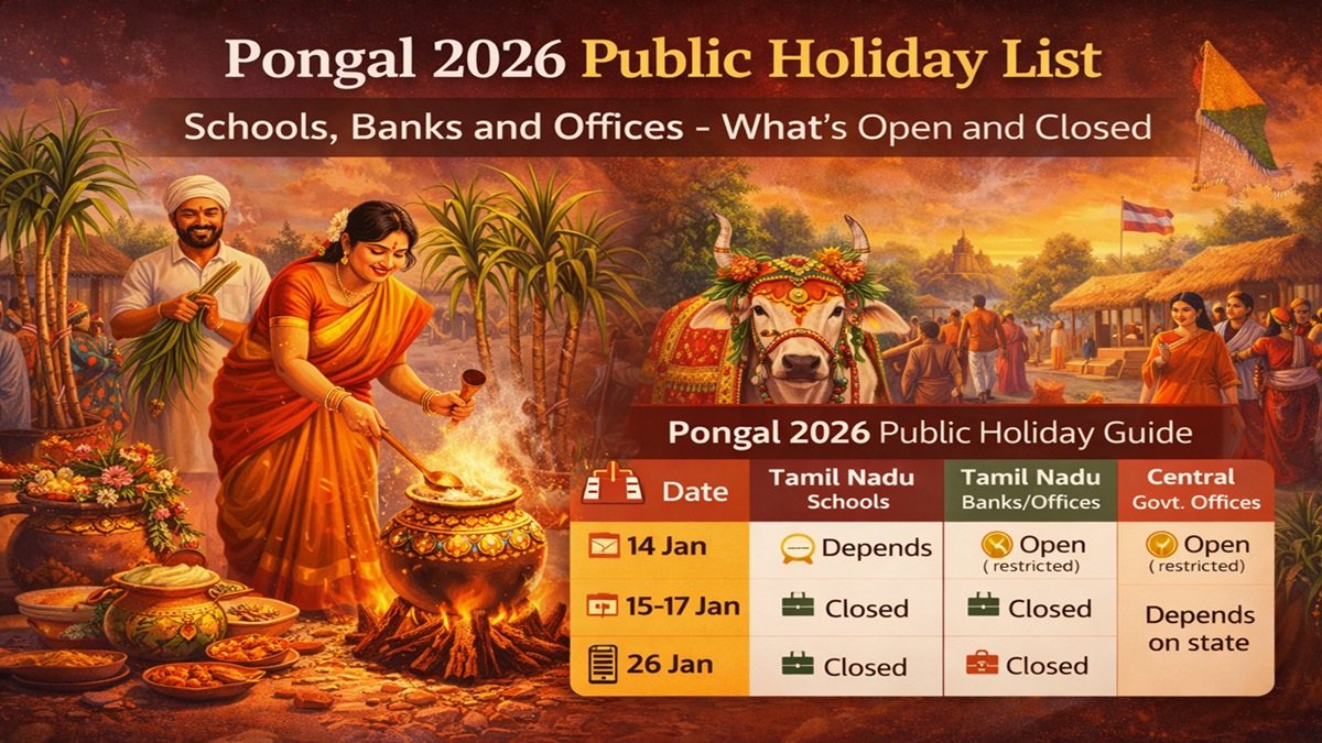 Pongal 2026 Public Holiday List: Schools, Banks and Offices — What’s Open and Closed This Festive Season