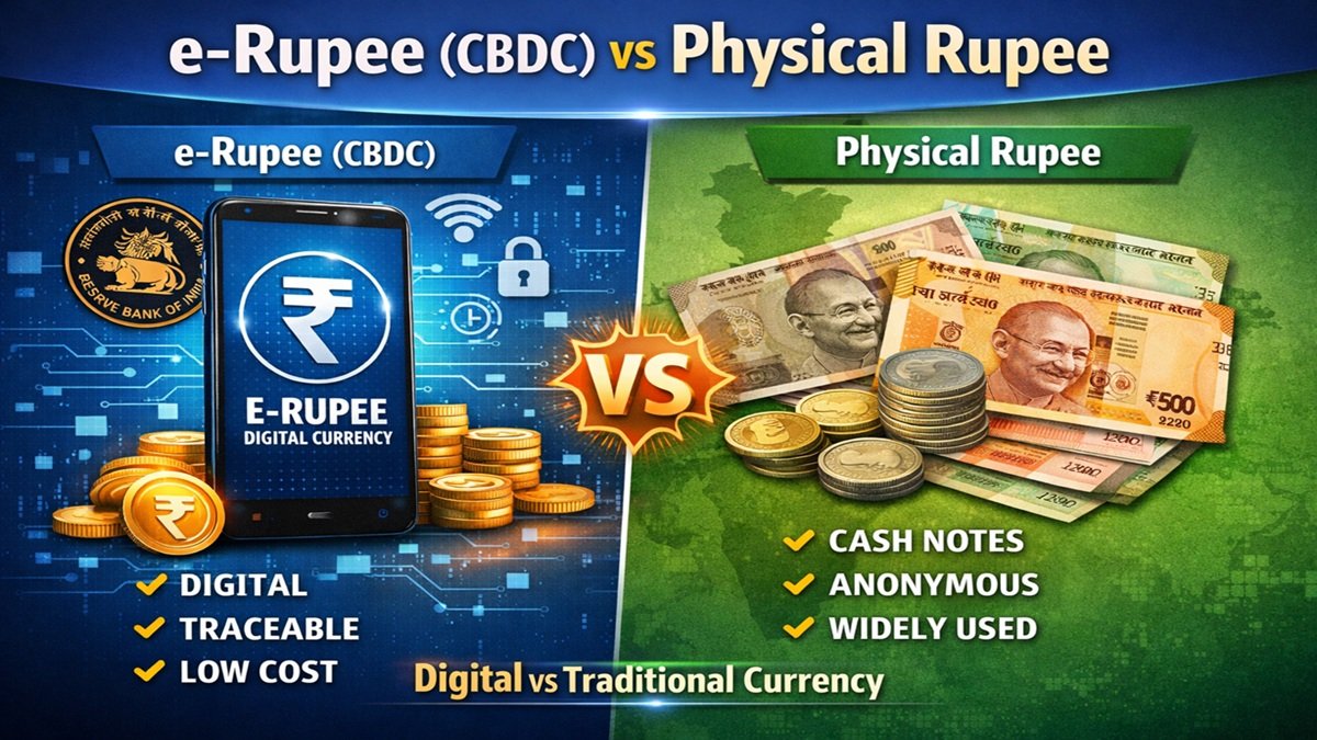e-Rupee (CBDC) vs Indian Physical Rupee: Key Differences Explained