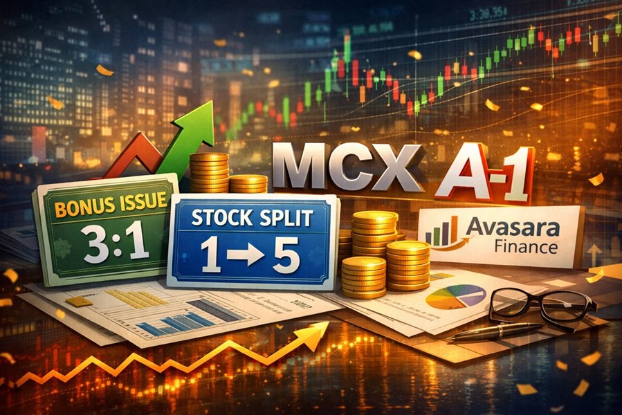Upcoming Stock Splits and Bonus Issues This Week: MCX, A-1, Avasara Finance Among Key Corporate Actions