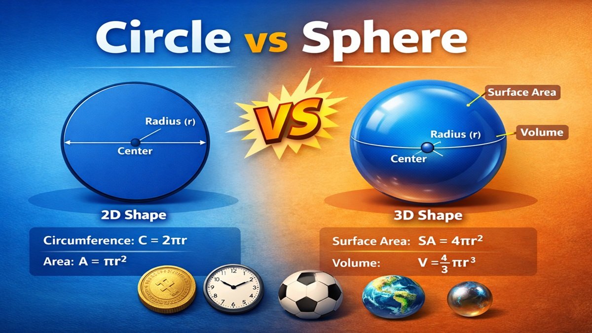 Circle vs Sphere: Understanding the Difference Between 2D and 3D Geometry