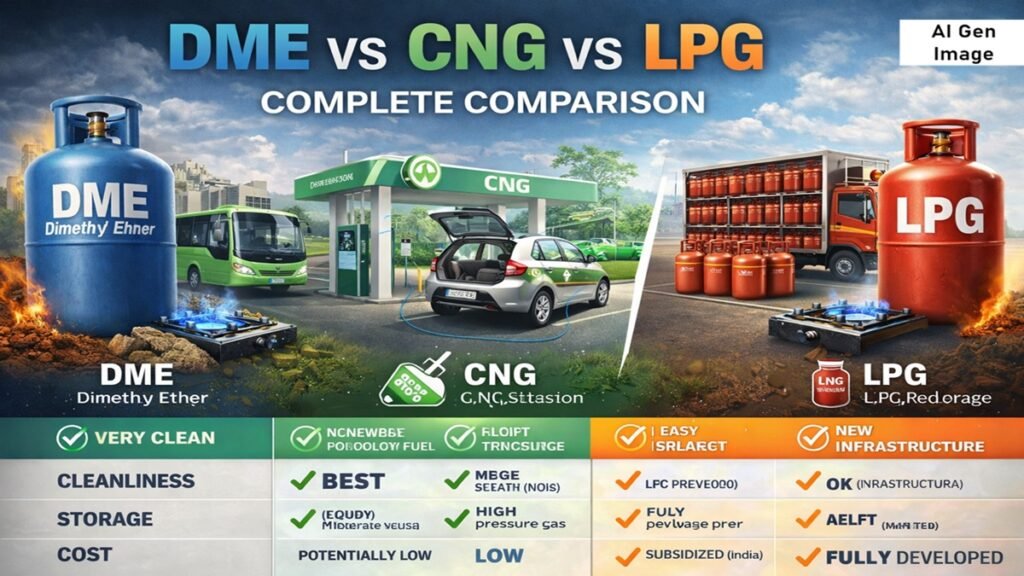DME vs CNG vs LPG: Complete Comparison